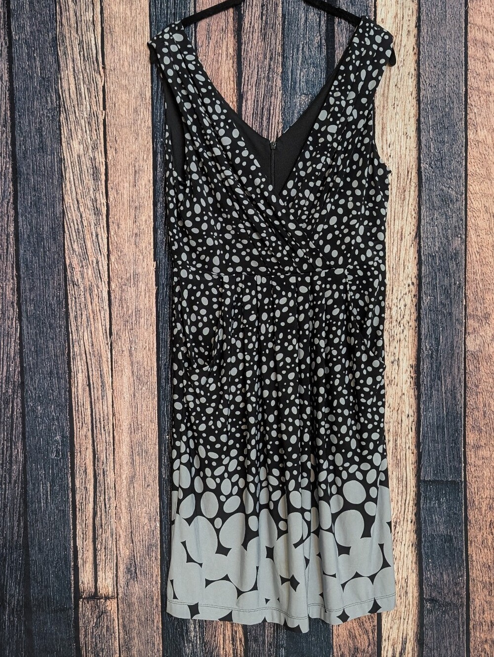 Sleeveless Cross Front Dot Dress